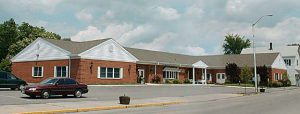 photograph of the building in the library is located in.