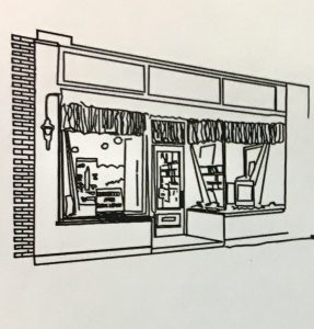 line art of the first library in 1965